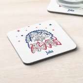 Onafhankelijkheidsdag Amerikaanse adelaar Bier Onderzetter (Linkerzijde)