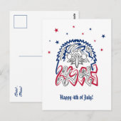 Onafhankelijkheidsdag Amerikaanse adelaar Briefkaart (Voorkant / Achterkant)