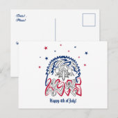 Onafhankelijkheidsdag Amerikaanse adelaar Briefkaart (Voorkant / Achterkant)