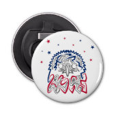 Onafhankelijkheidsdag Amerikaanse adelaar Button Flesopener (Voorkant)