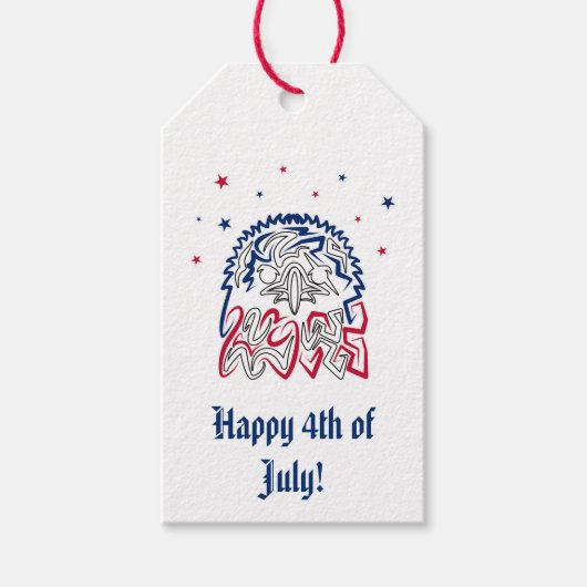 Onafhankelijkheidsdag Amerikaanse adelaar Cadeaulabel (Voorkant)