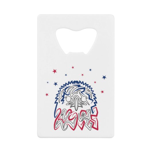 Onafhankelijkheidsdag Amerikaanse adelaar Creditkaart Flessenopener (Voorkant)