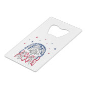 Onafhankelijkheidsdag Amerikaanse adelaar Creditkaart Flessenopener (Achterkant Gekanteld)