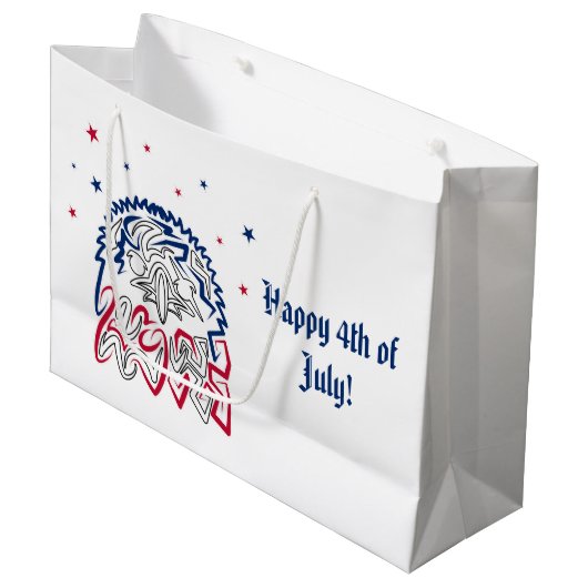 Onafhankelijkheidsdag Amerikaanse adelaar Groot Cadeauzakje (Voorkant Gekanteld)