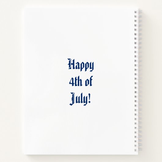 Onafhankelijkheidsdag Amerikaanse adelaar Notitieboek (Achterkant)