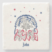 Onafhankelijkheidsdag Amerikaanse adelaar Stenen Onderzetter (Voorkant)