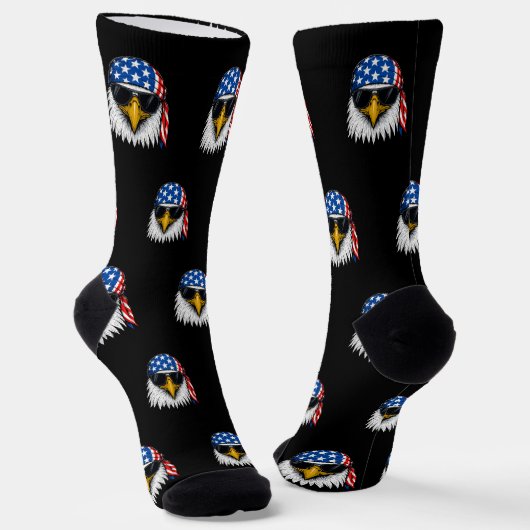 Onafhankelijkheidsdag Amerikaanse Pride Bald Eagle Sokken (Gebogen)