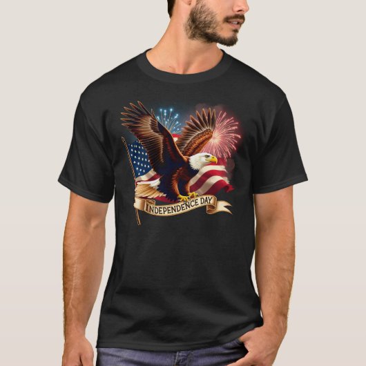 Onafhankelijkheidsdag Amerikaanse vlag patriottisc T-shirt (Voorkant)
