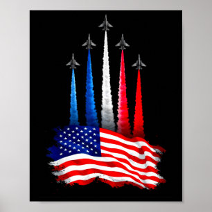 Onafhankelijkheidsdag Amerikaanse Vlag Straalvlieg Poster