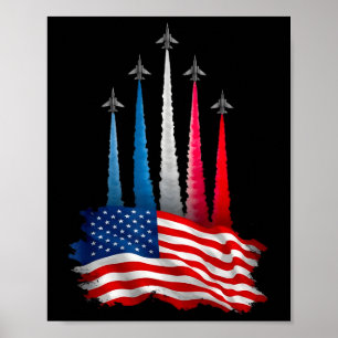 Onafhankelijkheidsdag Amerikaanse Vlag Straalvlieg Poster