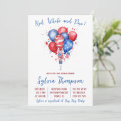 Onafhankelijkheidsdag, ballonnen, Baby shower Kaart (Staand voorkant)