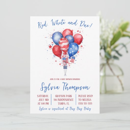 Onafhankelijkheidsdag, ballonnen, Baby shower Kaart (Staand voorkant)