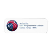 Onafhankelijkheidsdag Basketbal Retouradres Etiket (Voorkant)