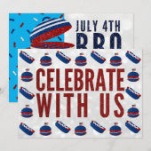 Onafhankelijkheidsdag BBQ 4 Glitter Kaart (Voorkant / Achterkant)