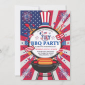 Onafhankelijkheidsdag BBQ 4 van juli Feest Kaart (Voorkant)