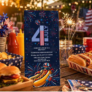 Onafhankelijkheidsdag BBQ-feest vuurwerk 4 juli Kaart