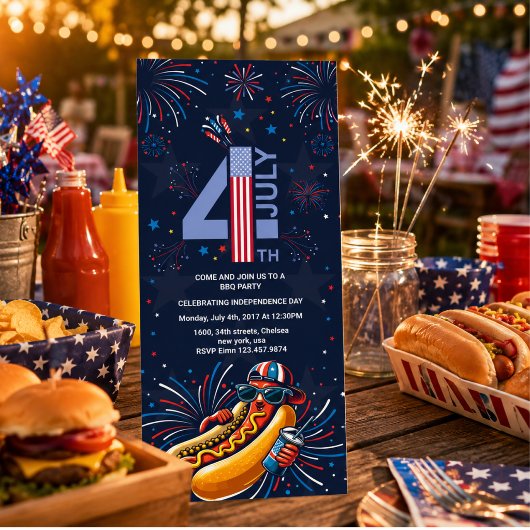 Onafhankelijkheidsdag BBQ-feest vuurwerk 4 juli Kaart