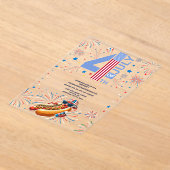 Onafhankelijkheidsdag BBQ Party Vuurwerk 4 juli Acryl Uitnodigingen (Laagn)