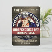 Onafhankelijkheidsdag BBQ Potluck Kaart (Staand voorkant)