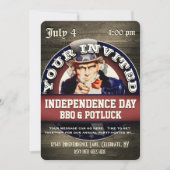 Onafhankelijkheidsdag BBQ Potluck Kaart (Voorkant)