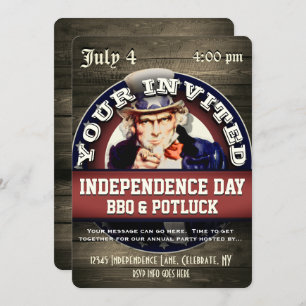 Onafhankelijkheidsdag BBQ Potluck Kaart