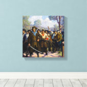 Onafhankelijkheidsdag bij Concord Bridge door N.C. Canvas Afdruk (Insitu (Houten vloer))