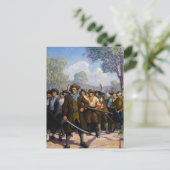 Onafhankelijkheidsdag bij Concord Bridge door N.C. Feestdagenkaart (Staand voorkant)