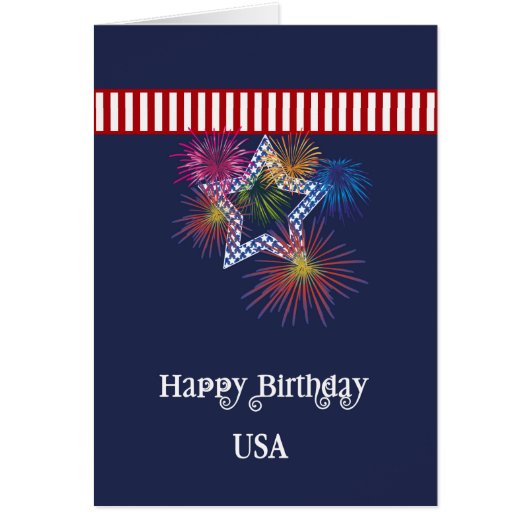 Onafhankelijkheidsdag Birthday USA Kaart (Voorkant)