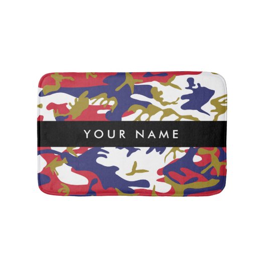 Onafhankelijkheidsdag Camouflage Jouw naam Persona Badmat (Voorkant)