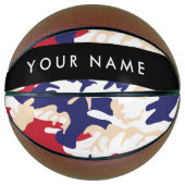 Onafhankelijkheidsdag Camouflage Jouw naam Persona Basketbal (Voorkant)
