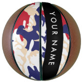 Onafhankelijkheidsdag Camouflage Jouw naam Persona Basketbal (Verticaal)