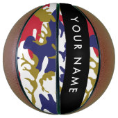 Onafhankelijkheidsdag Camouflage Jouw naam Persona Basketbal (Verticaal)