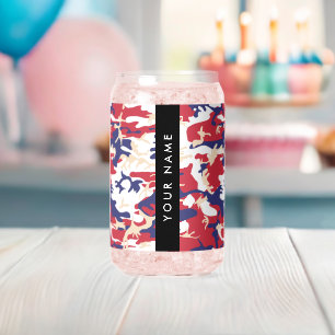 Onafhankelijkheidsdag Camouflage Jouw naam Persona Blikvorm Glas