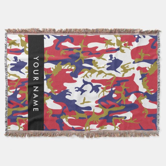 Onafhankelijkheidsdag Camouflage Jouw naam Persona Deken (Voorkant)