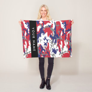 Onafhankelijkheidsdag Camouflage Jouw naam Persona Fleece Deken