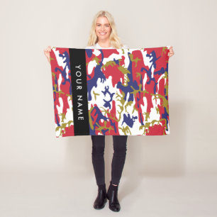 Onafhankelijkheidsdag Camouflage Jouw naam Persona Fleece Deken