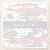 Onafhankelijkheidsdag Camouflage Jouw naam Persona Glazen Onderzetter (Achterkant)