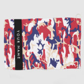 Onafhankelijkheidsdag Camouflage Jouw naam Persona Golfhanddoek (Horizontaal)