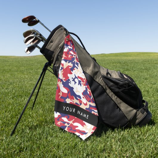 Onafhankelijkheidsdag Camouflage Jouw naam Persona Golfhanddoek (Groen)