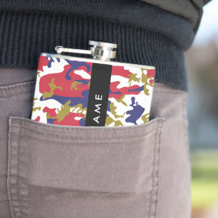 Onafhankelijkheidsdag Camouflage Jouw naam Persona Heupfles