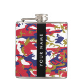 Onafhankelijkheidsdag Camouflage Jouw naam Persona Heupfles (Voorkant)