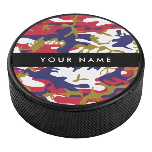 Onafhankelijkheidsdag Camouflage Jouw naam Persona Hockey Puck (3/4)