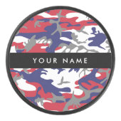 Onafhankelijkheidsdag Camouflage Jouw naam Persona Hockey Puck (Voorkant)