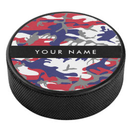Onafhankelijkheidsdag Camouflage Jouw naam Persona Hockey Puck