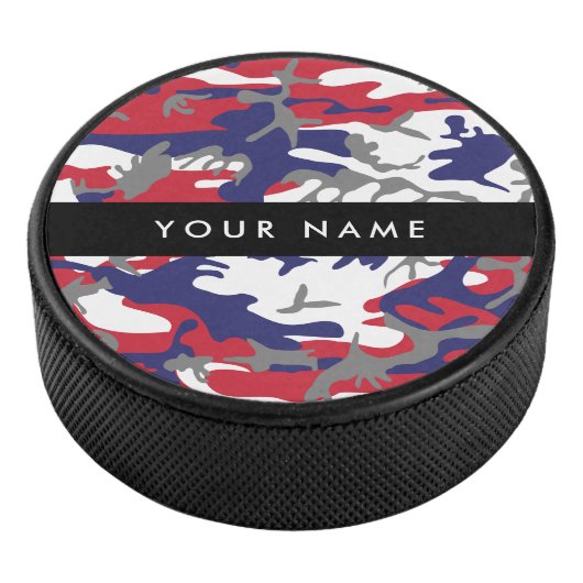 Onafhankelijkheidsdag Camouflage Jouw naam Persona Hockey Puck (3/4)