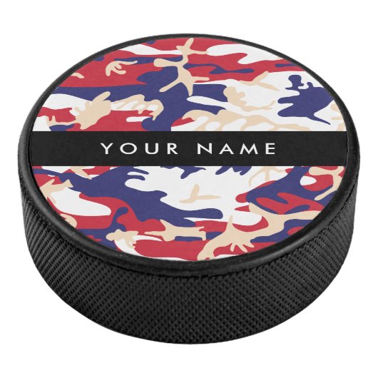 Onafhankelijkheidsdag Camouflage Jouw naam Persona Hockey Puck (3/4)
