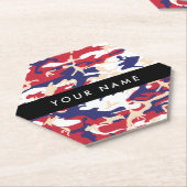 Onafhankelijkheidsdag Camouflage Jouw naam Persona Kartonnen Onderzetters (Schuin)