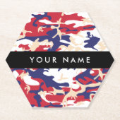 Onafhankelijkheidsdag Camouflage Jouw naam Persona Kartonnen Onderzetters (Voorkant)