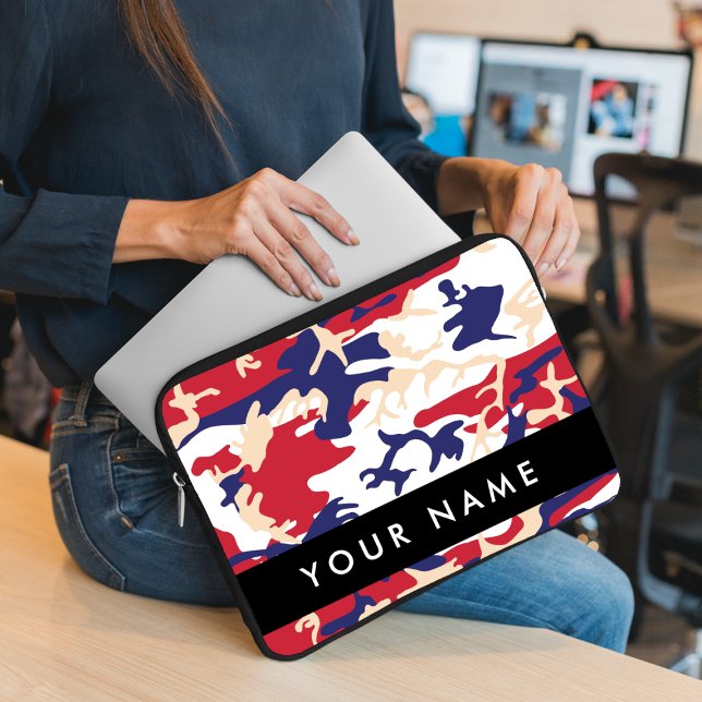 Onafhankelijkheidsdag Camouflage Jouw naam Persona Laptop Sleeve (Creator heeft geüpload)