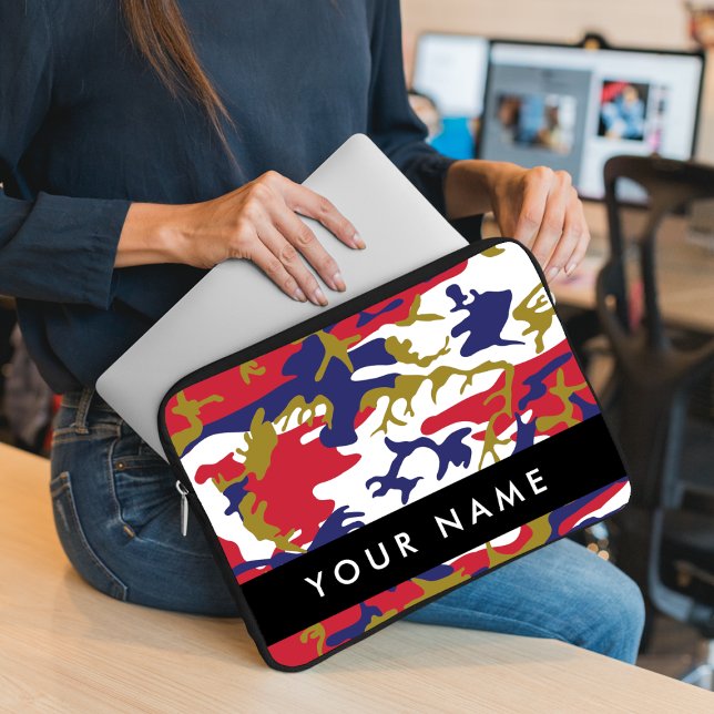 Onafhankelijkheidsdag Camouflage Jouw naam Persona Laptop Sleeve (Creator heeft geüpload)
